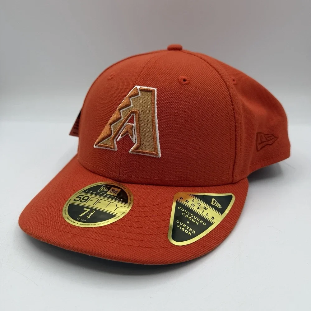 New Era 59Fifty Arizona Diamondbacks Hat Cap 7 3/4 Orange Low Profile Fitted MLB